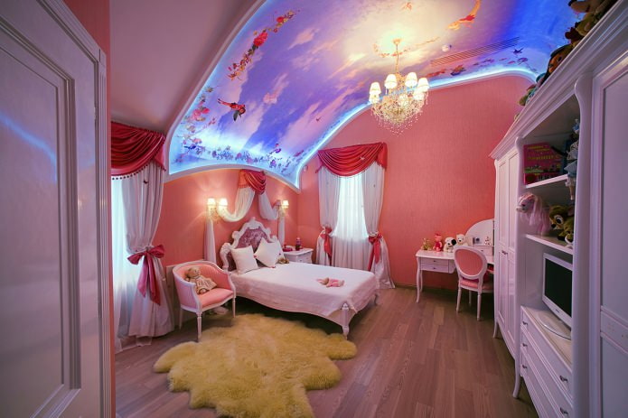 тематический дизайн спальни для девочки