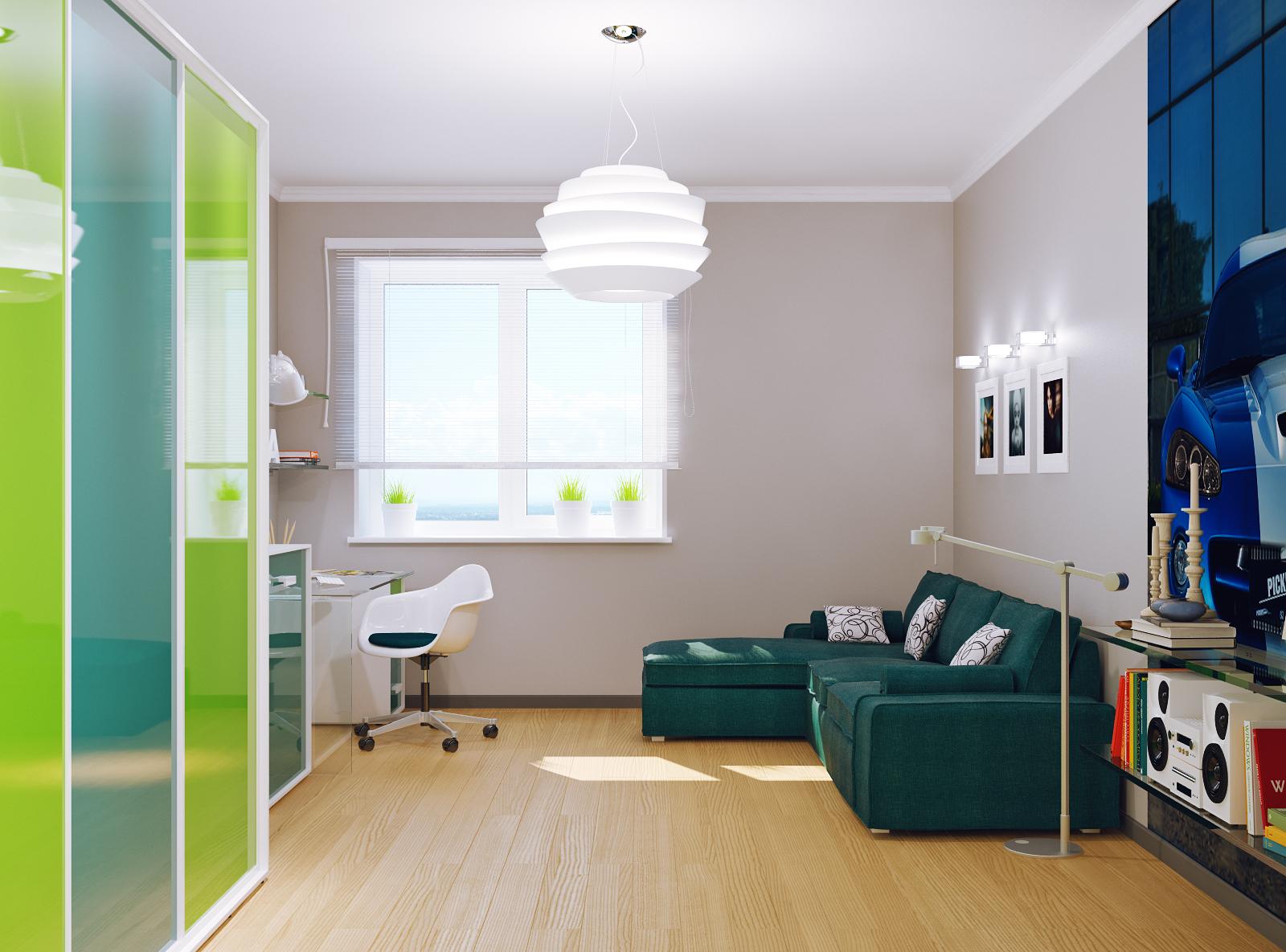 Контрастный дизайн комнаты для подростка