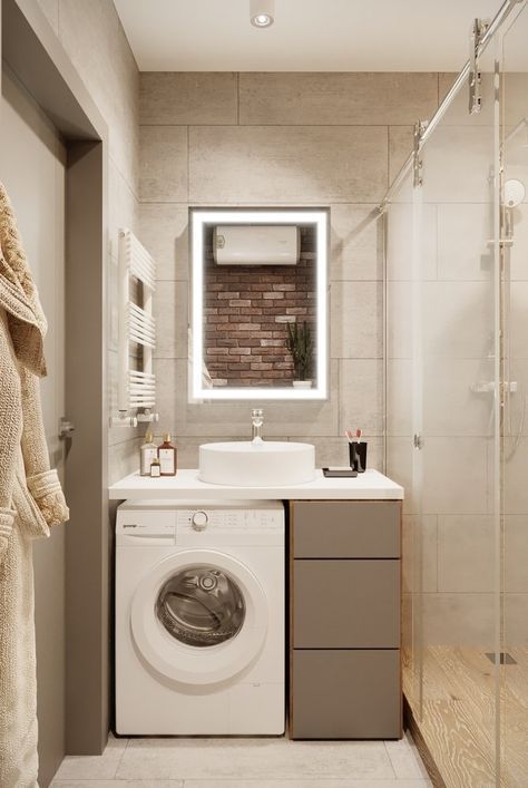 12 способов размещения стиральной машины в ванной – лучшие идеи